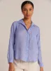 Linen Pocket Button Down - Peri Blue sold by Bella Dahl