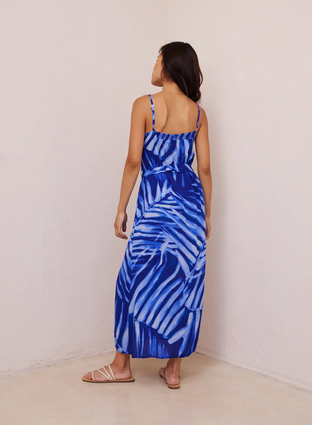 V-Neck Sleeveless Midi Dress - Bayside Palm Print sold by Bella Dahl product image thumbnail 2