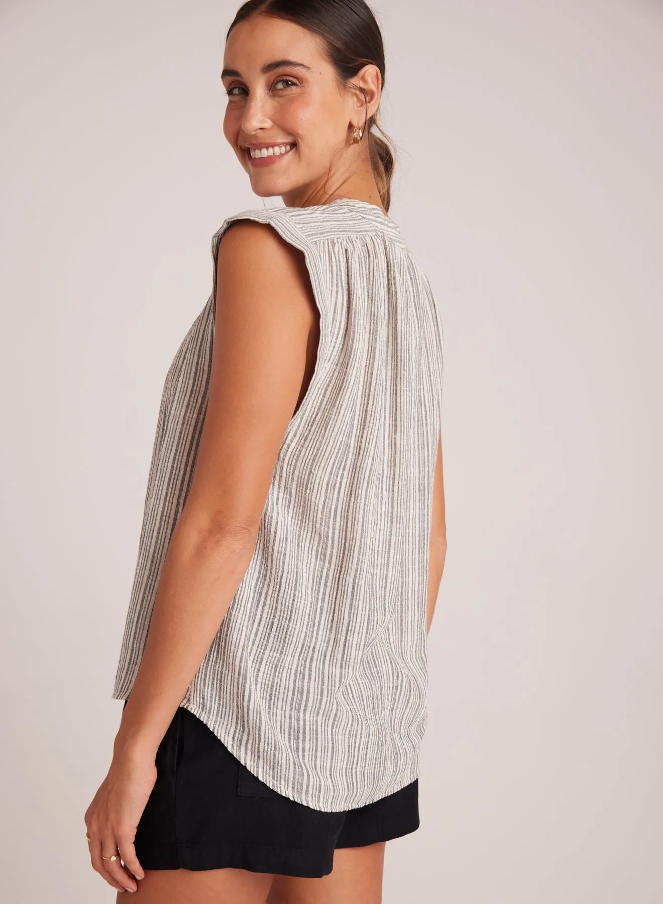 Shirred Pullover Cap Sleeve - Eze Slub Stripe sold by Bella Dahl product image thumbnail 2