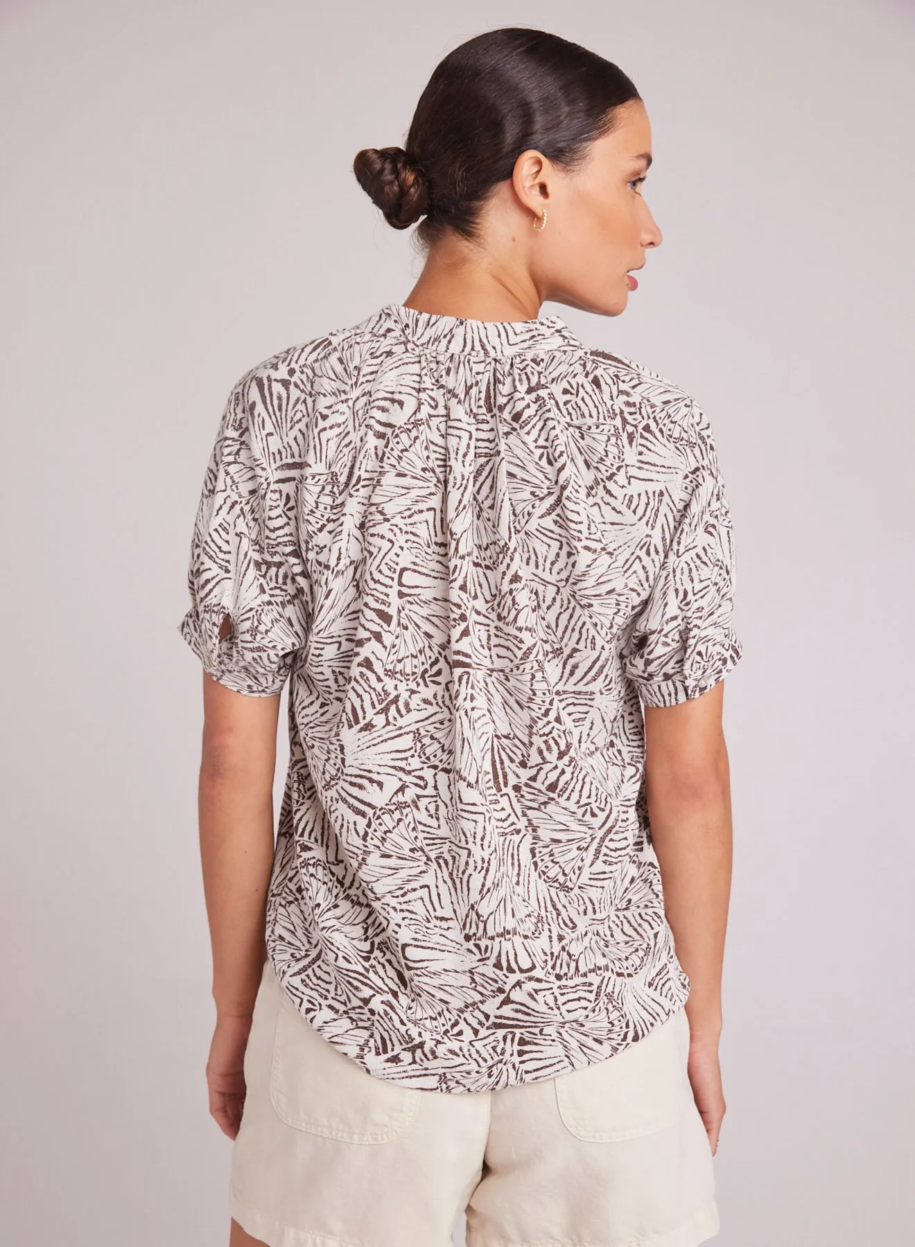 Short Sleeve Shirred Raglan Shirt - Papillon Print sold by Bella Dahl product image thumbnail 2