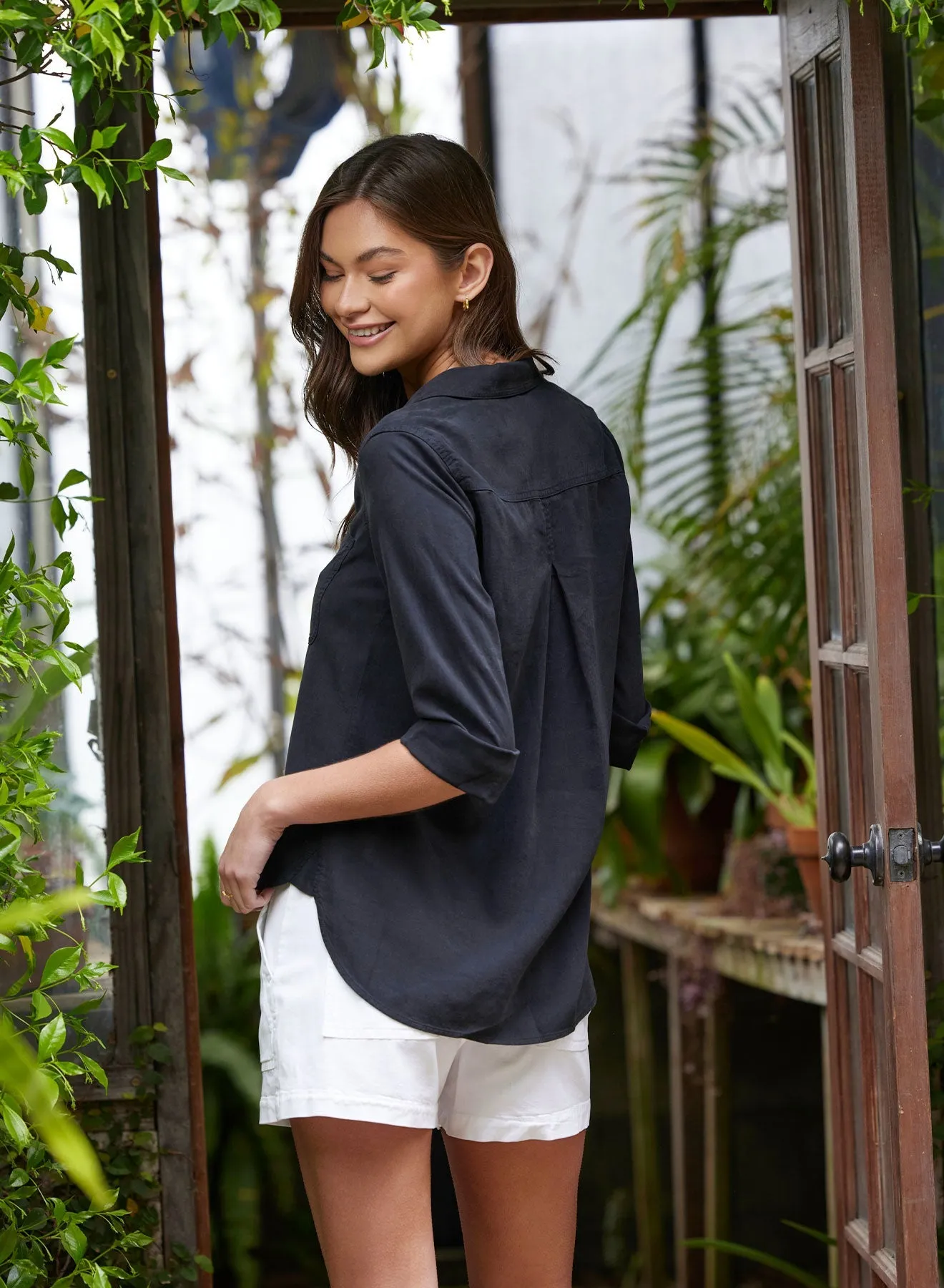 Shirt Tail Button Down - Vintage Black sold by Bella Dahl product image thumbnail 3