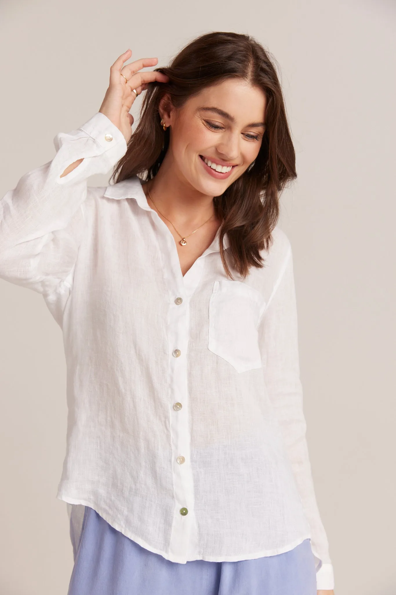 Linen Pocket Button Down - White sold by Bella Dahl product image thumbnail 2