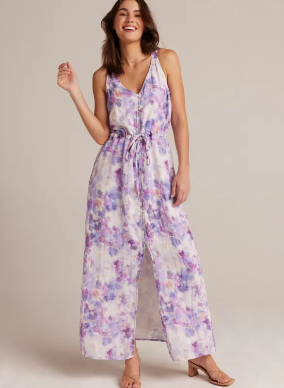 Linen Button Front  Dress - Iris Floral Print made by Bella Dahl