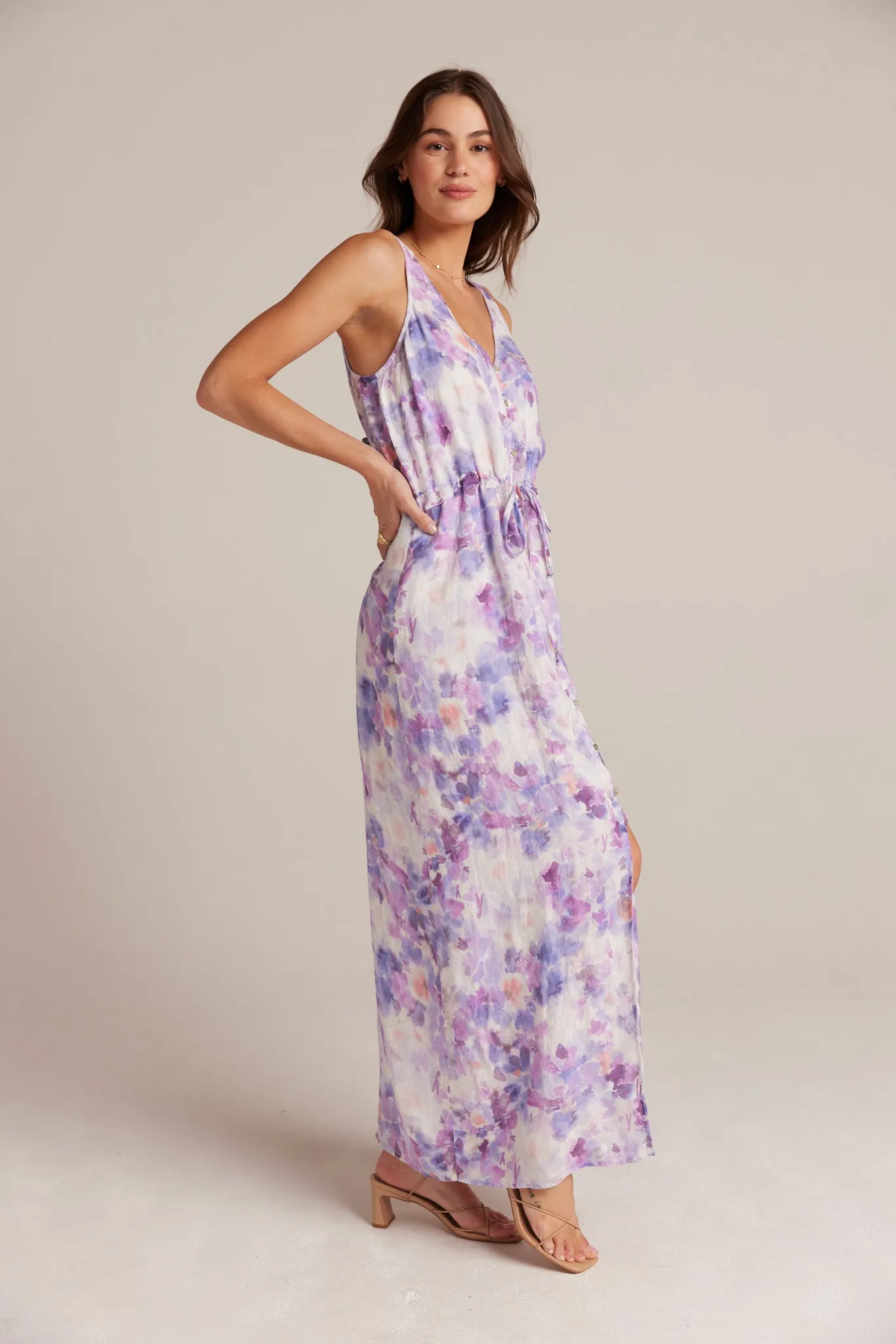 Linen Button Front Dress - Iris Floral Print sold by Bella Dahl product image thumbnail 3