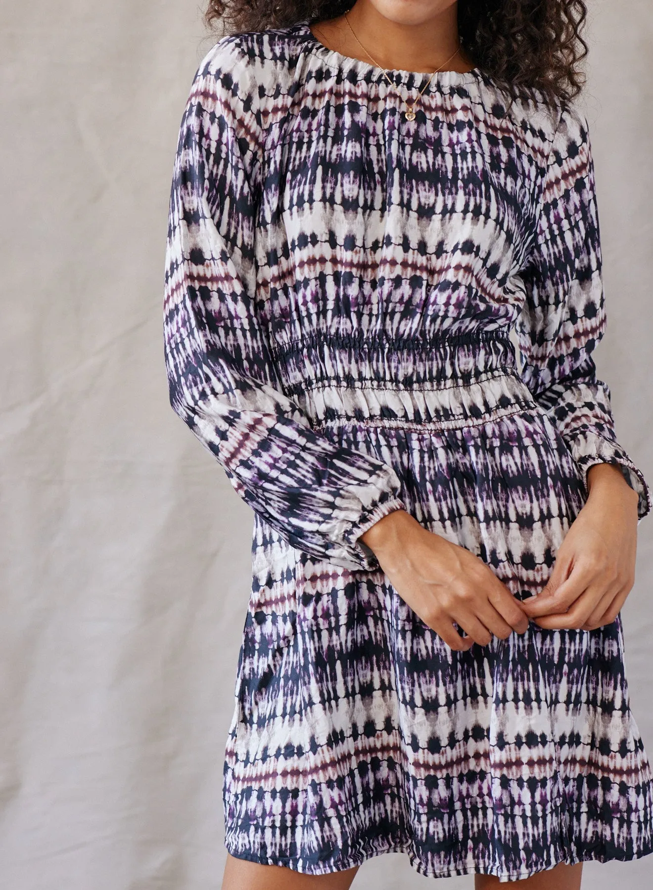 Jules Smocked Mini Dress - Rustic Stripe Print sold by Bella Dahl product image thumbnail 4