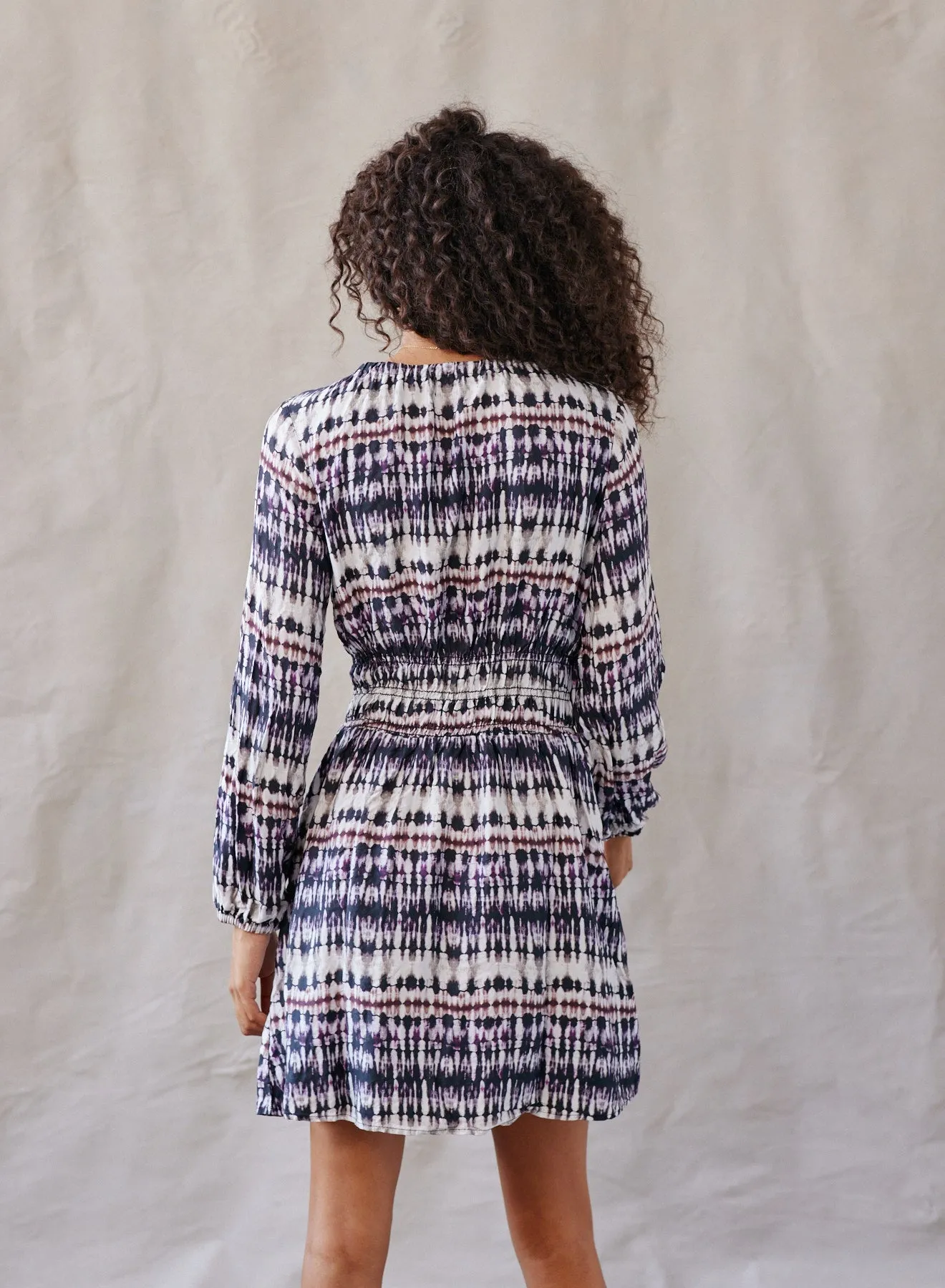 Jules Smocked Mini Dress - Rustic Stripe Print sold by Bella Dahl product image thumbnail 2