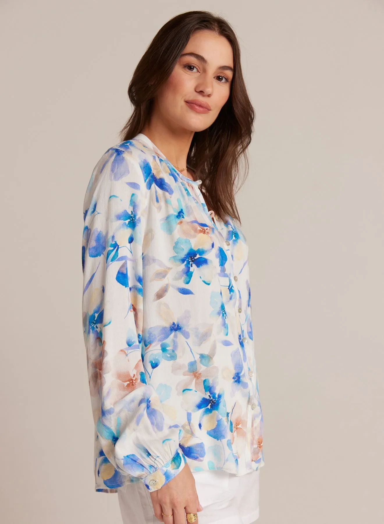 Button Loop Front Shirt - Malibu Floral Print sold by Bella Dahl product image thumbnail 3