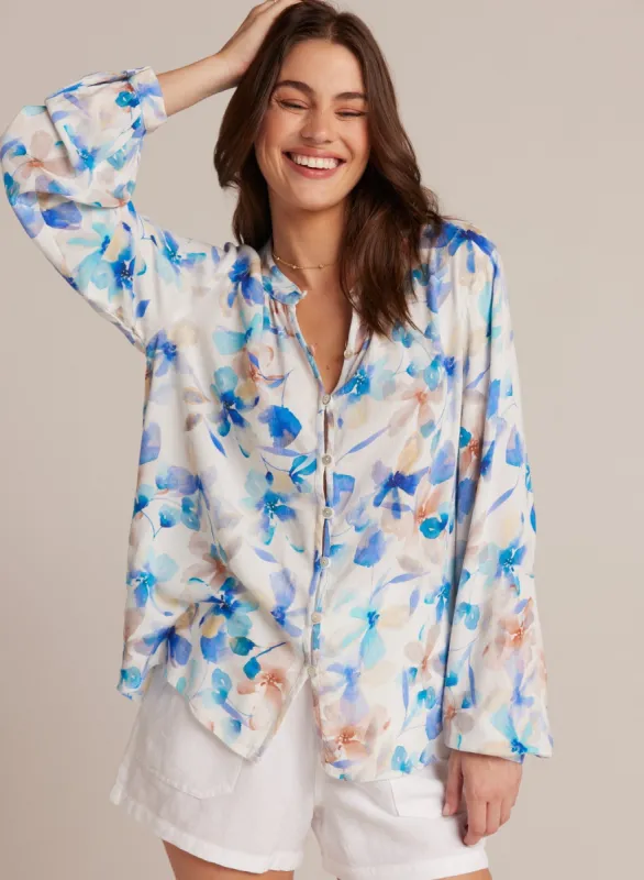 Button Loop Front Shirt - Malibu Floral Print sold by Bella Dahl