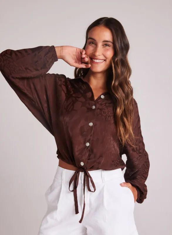 Drawcord Waist Shirt - Café Noir sold by Bella Dahl