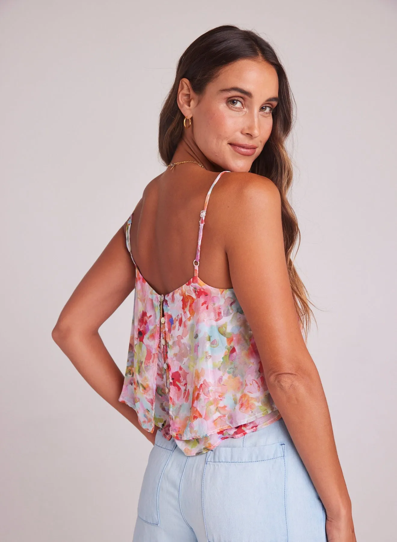 Layered Button Back Cami - Ipanema Floral Print sold by Bella Dahl product image thumbnail 2