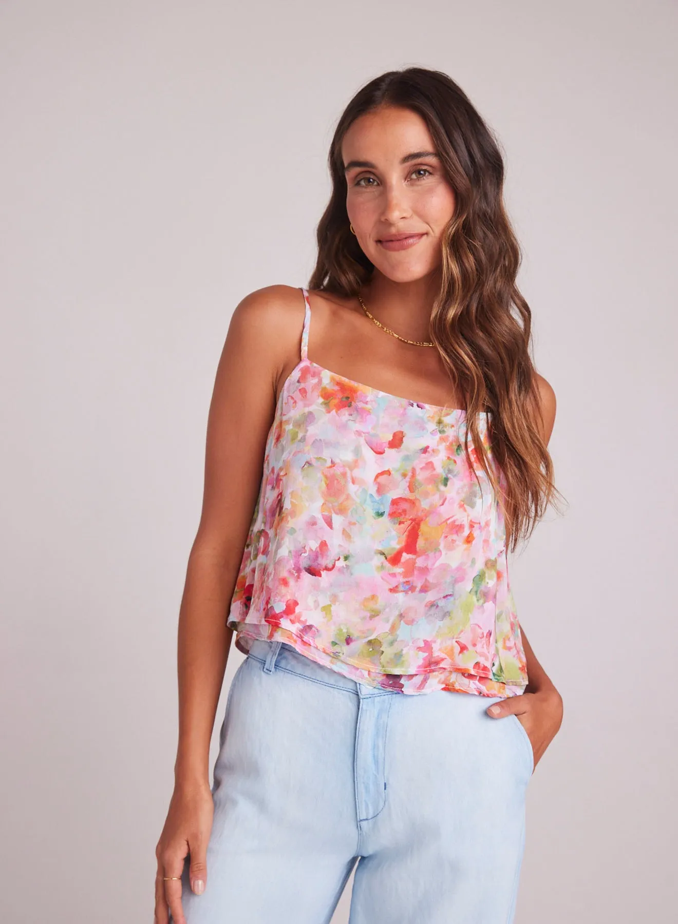 Layered Button Back Cami - Ipanema Floral Print sold by Bella Dahl