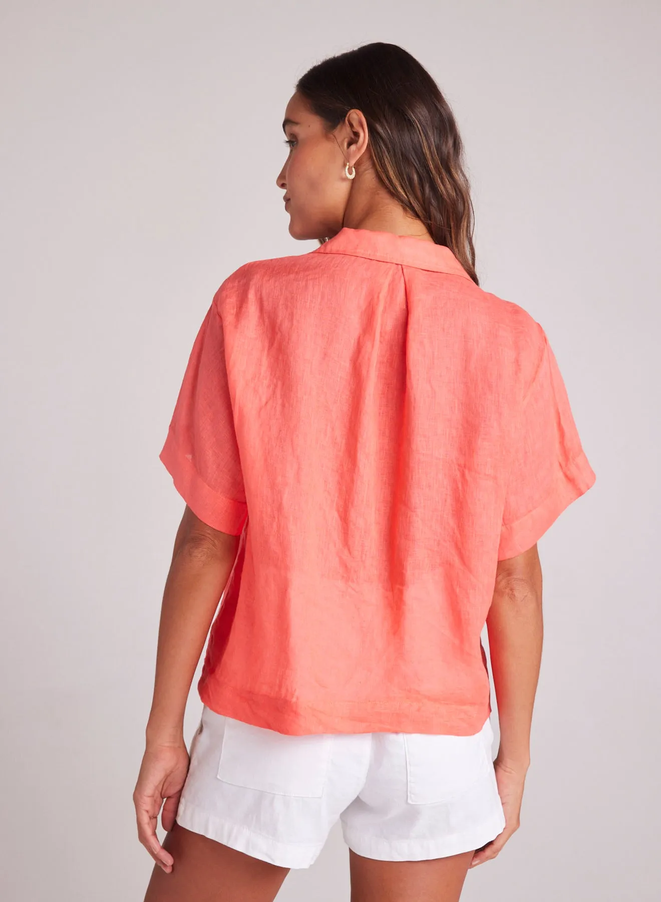 Short Sleeve Flowy Button Down - Hibiscus Bloom sold by Bella Dahl product image thumbnail 2