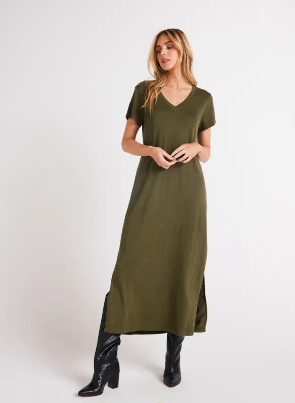 Knit V-Neck Maxi Dress - Italian Herb sold by Bella Dahl