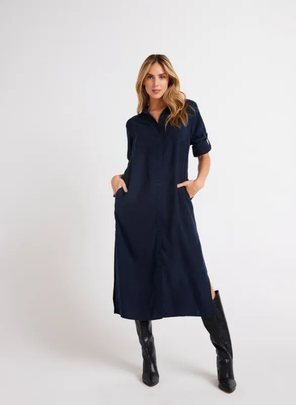 Western Yoke Duster Dress - Endless Sea sold by Bella Dahl