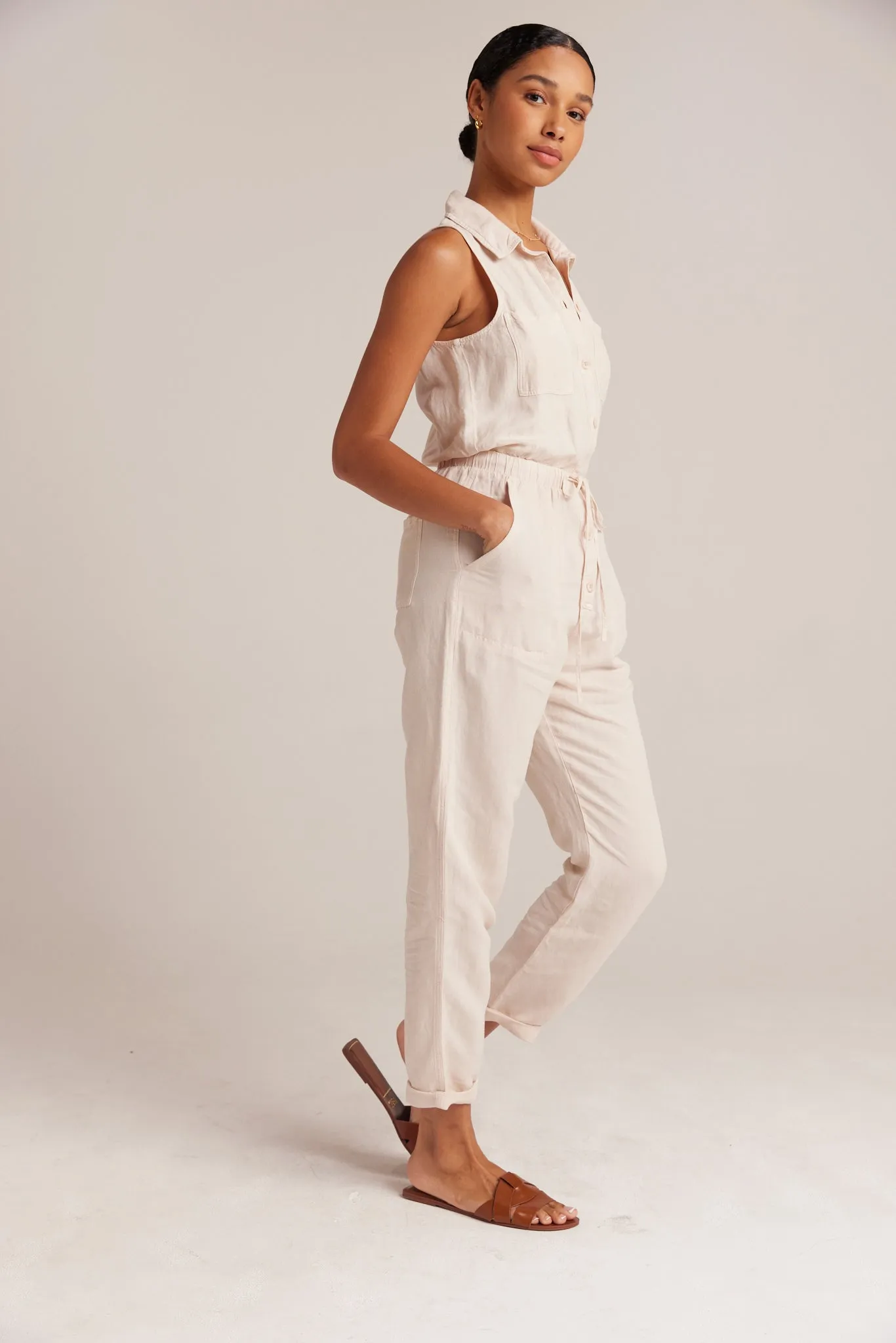 Sunday Pocket Jumpsuit - Sand Khaki sold by Bella Dahl product image thumbnail 3
