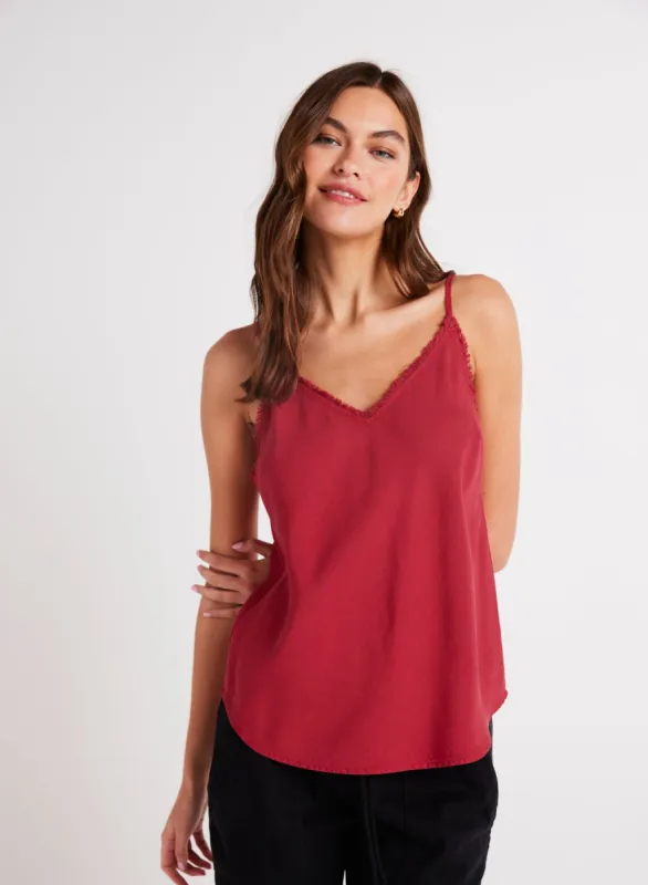 Frayed Cami - Ruby Red sold by Bella Dahl