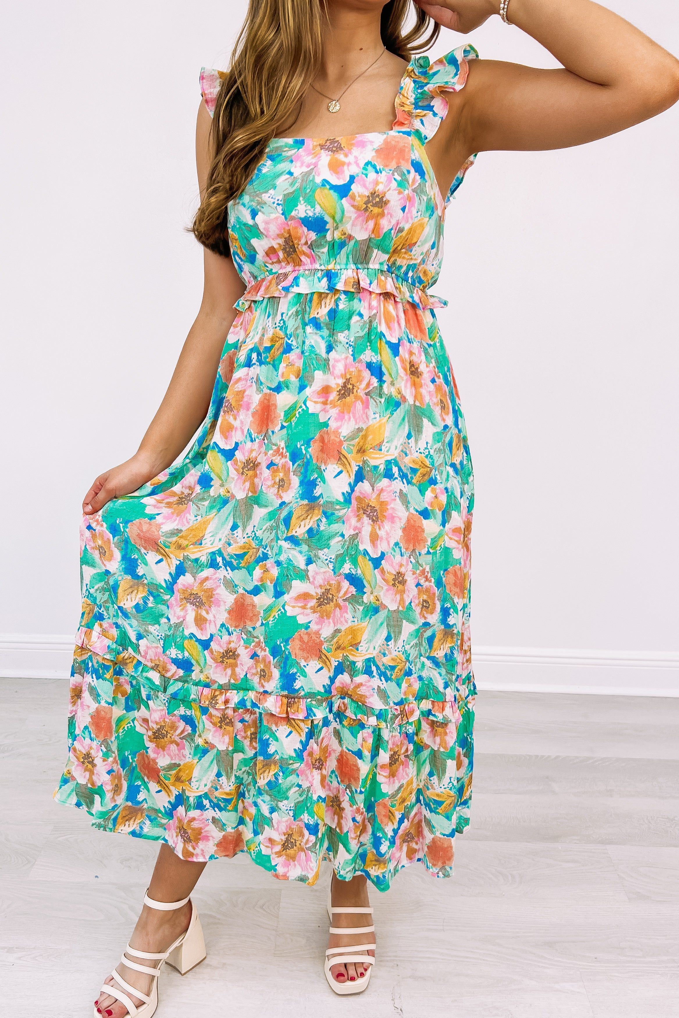 Sweet Adoration Floral Midi Dress sold by Bella Rose boutique product image thumbnail 3
