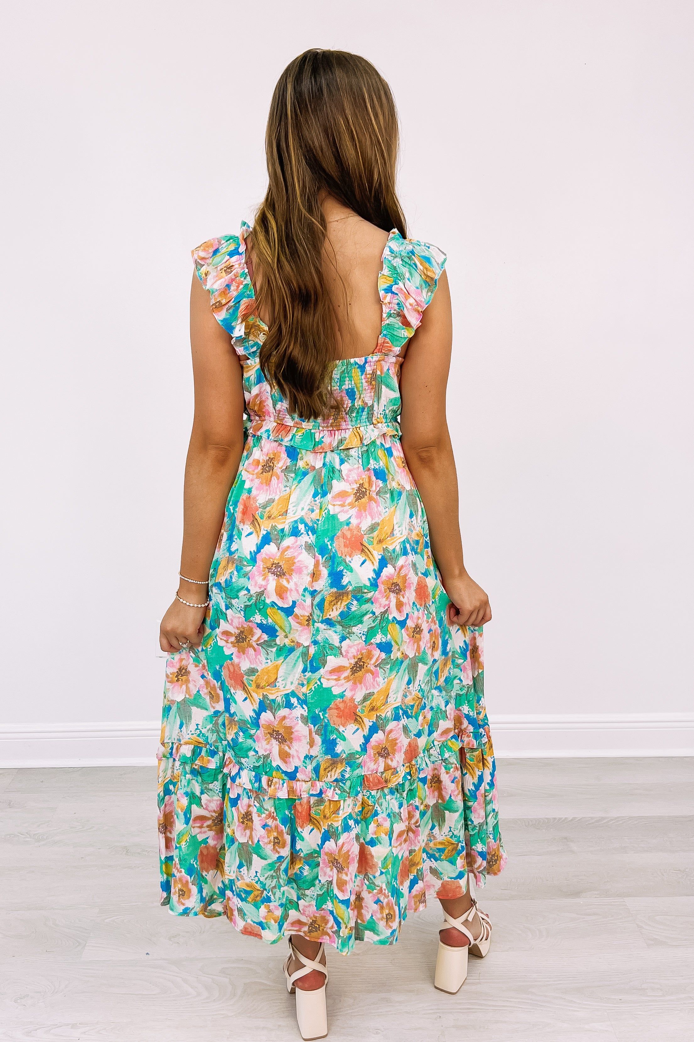 Sweet Adoration Floral Midi Dress sold by Bella Rose boutique product image thumbnail 4