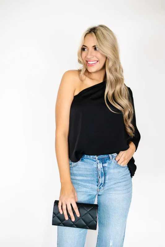 Classic Outing One-Shoulder Top sold by Bella Rose boutique