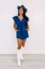 Whatever She Wants Denim Romper sold by Bella Rose boutique