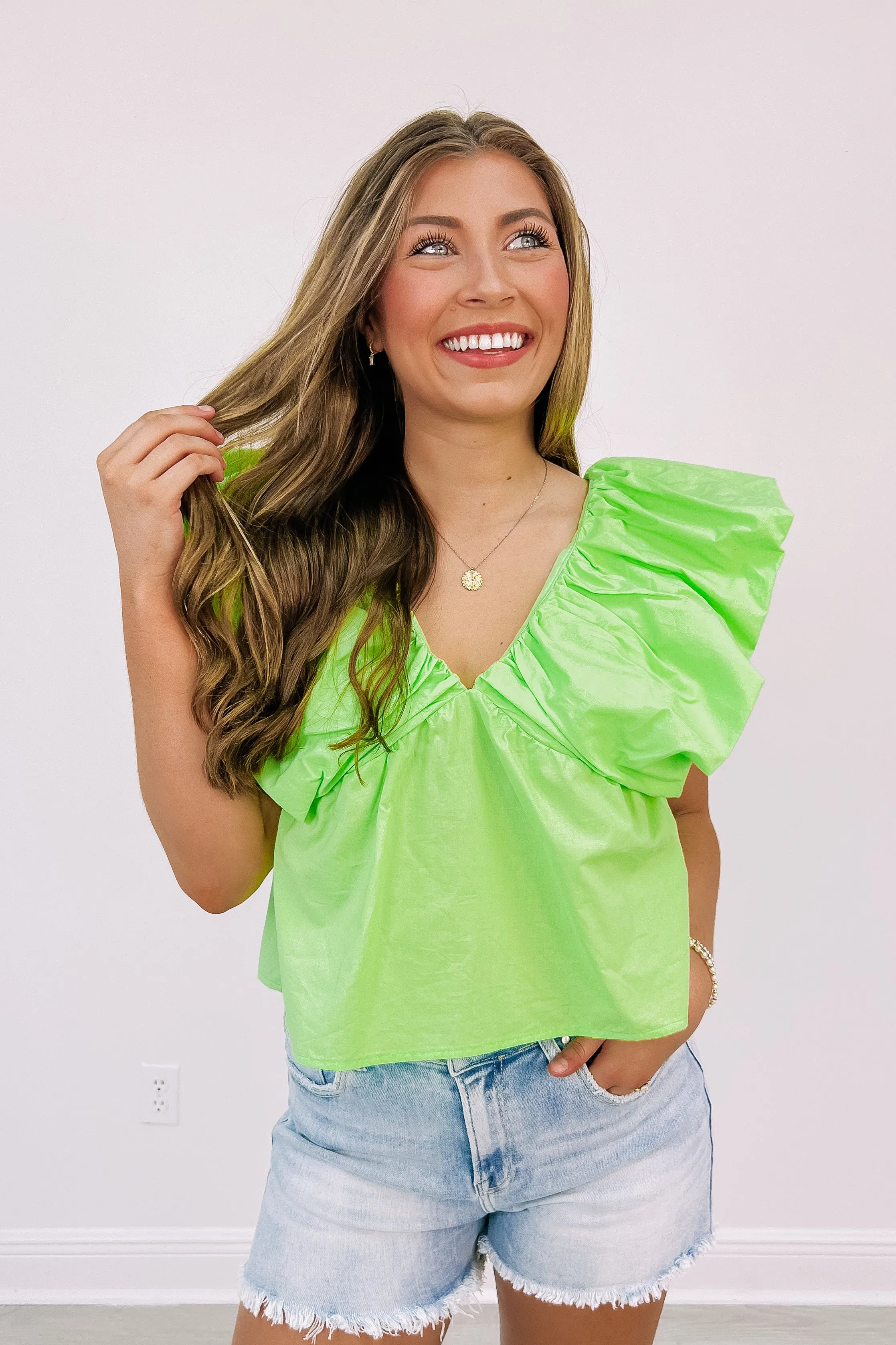 Storybook Ending Poplin Top sold by Bella Rose boutique
