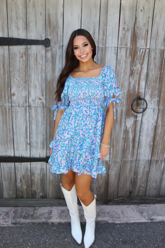 Blooming Good Vibes Floral Dress (LAST ONE - SIZE LARGE) sold by Bella Rose boutique