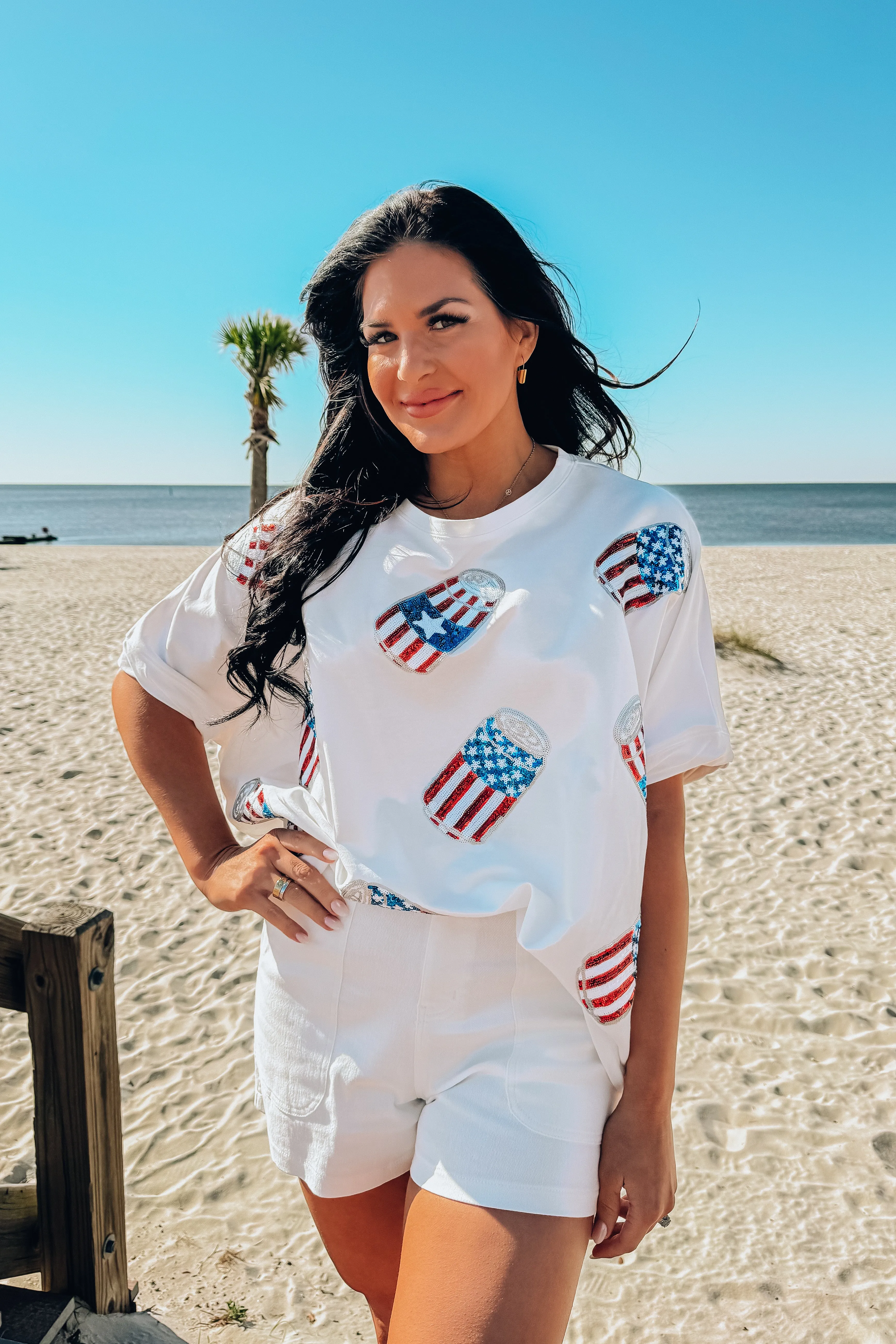 Party In The USA Sequin Top sold by Bella Rose boutique