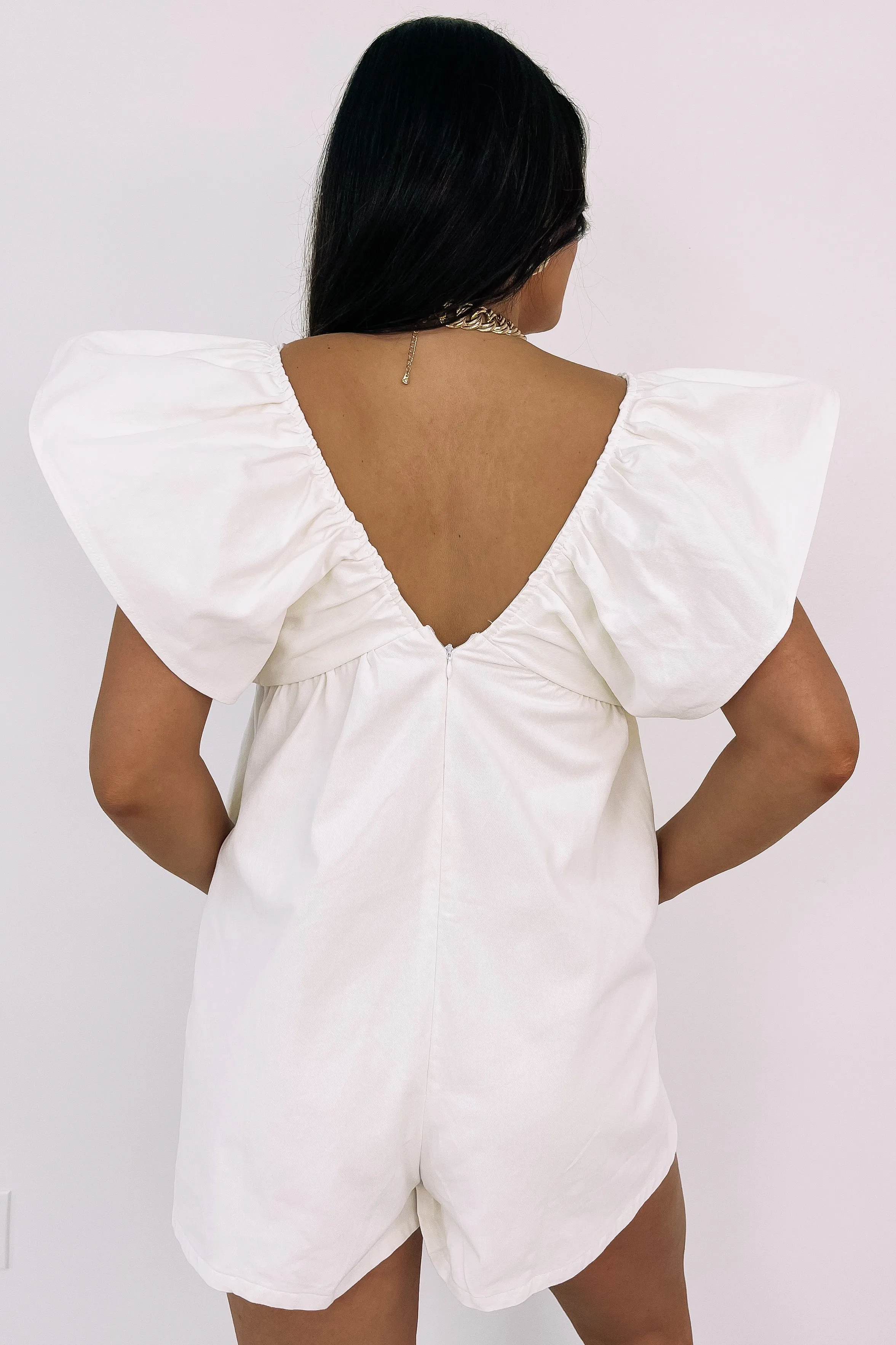 Whatever She Wants Denim Romper sold by Bella Rose boutique product image thumbnail 4