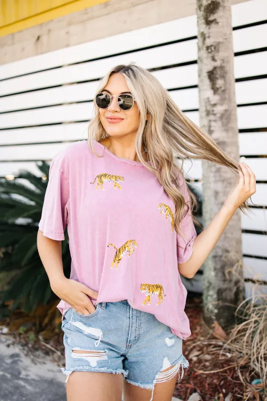 Vintage Wash Tiger T-shirt sold by Bella Rose boutique