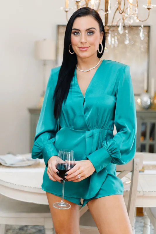 Brings Me Serenity Satin Romper sold by Bella Rose boutique