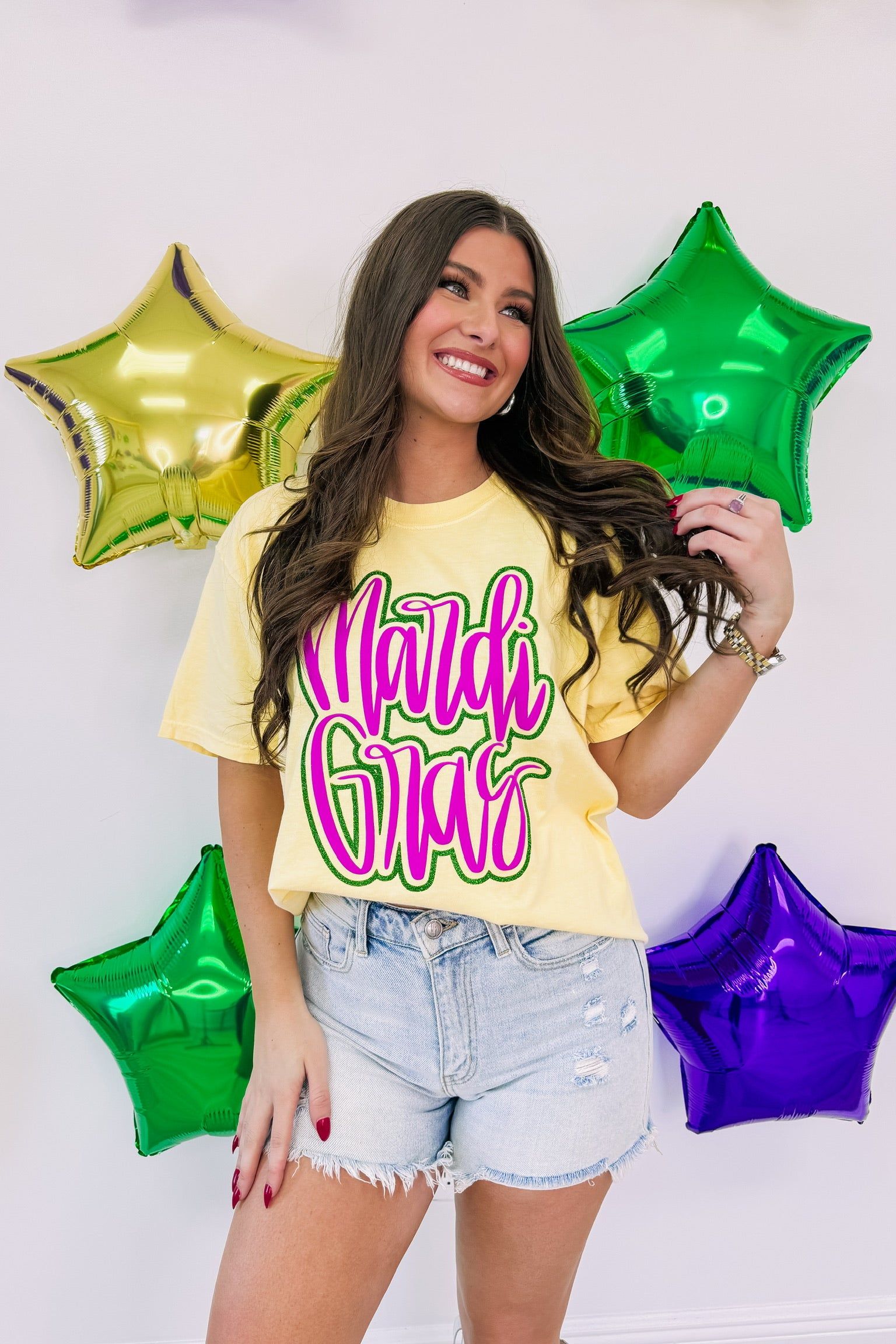 Having A Ball On Mardi Gras Graphic Tee sold by Bella Rose boutique product image thumbnail 3