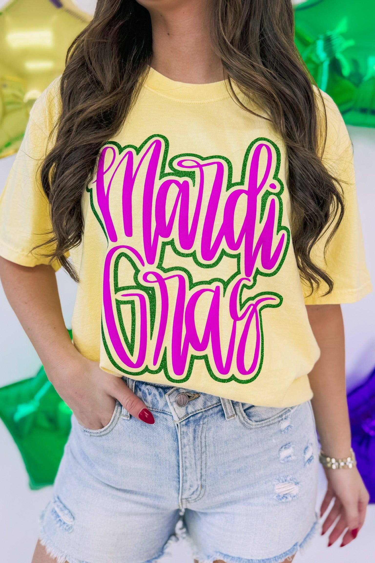 Having A Ball On Mardi Gras Graphic Tee sold by Bella Rose boutique product image thumbnail 2