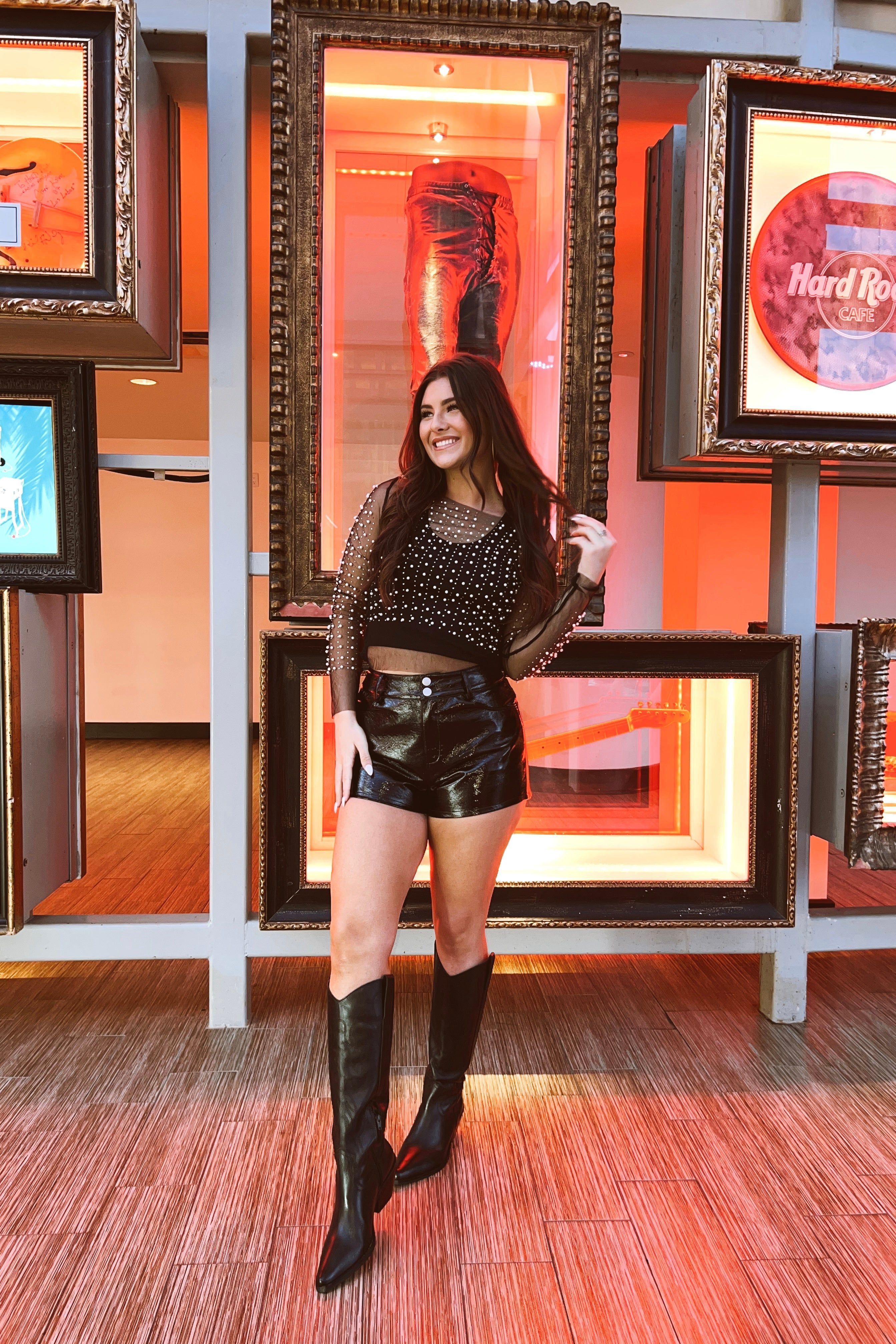 Making A Bold Statement Pearl Mesh Top sold by Bella Rose boutique product image thumbnail 4