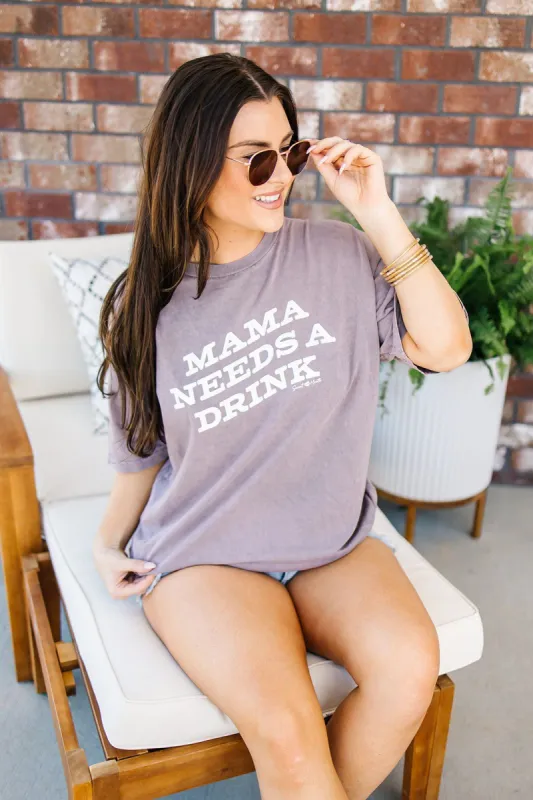 Mama Needs A Drink Graphic Tee sold by Bella Rose boutique
