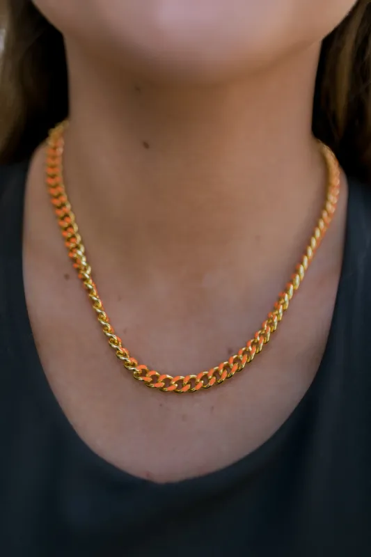 Enamel Coated Chain Link Toggle Drop Necklace sold by Bella Rose boutique