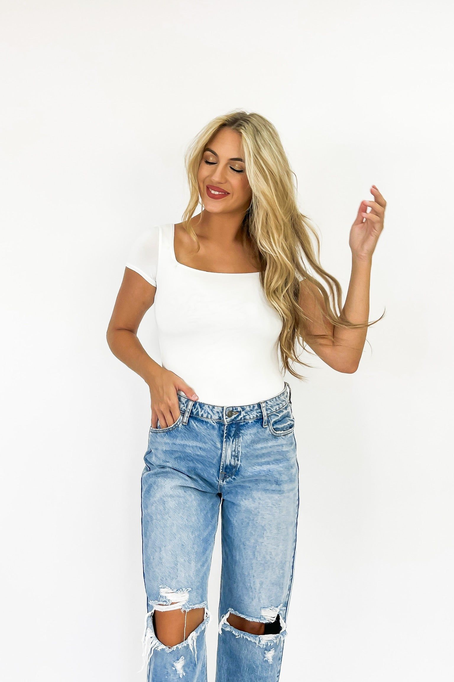 RESTOCK: Caught My Attention Bodysuit sold by Bella Rose boutique product image thumbnail 2