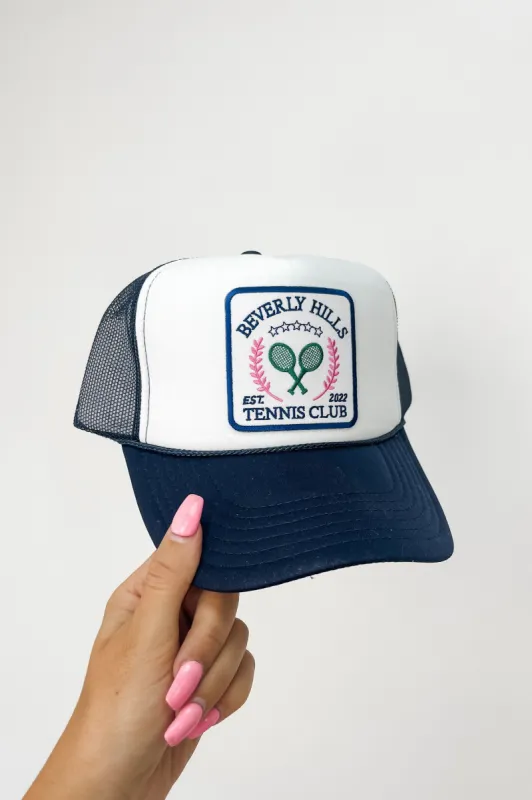 Beverly Hills Tennis Club Trucker Hat made by Bella Rose boutique