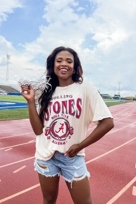LivyLu Rolling Stones Bama College Vintage Tee sold by Bella Rose boutique
