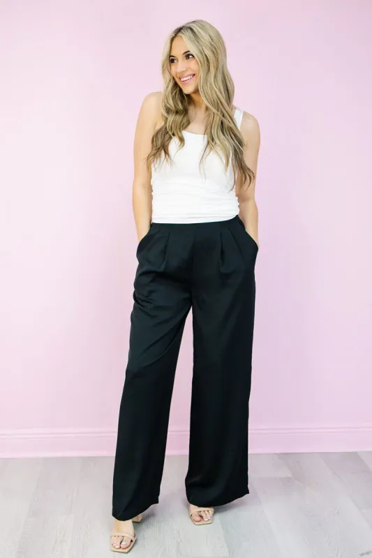 Tyra Wide Leg Satin Pants sold by Bella Rose boutique