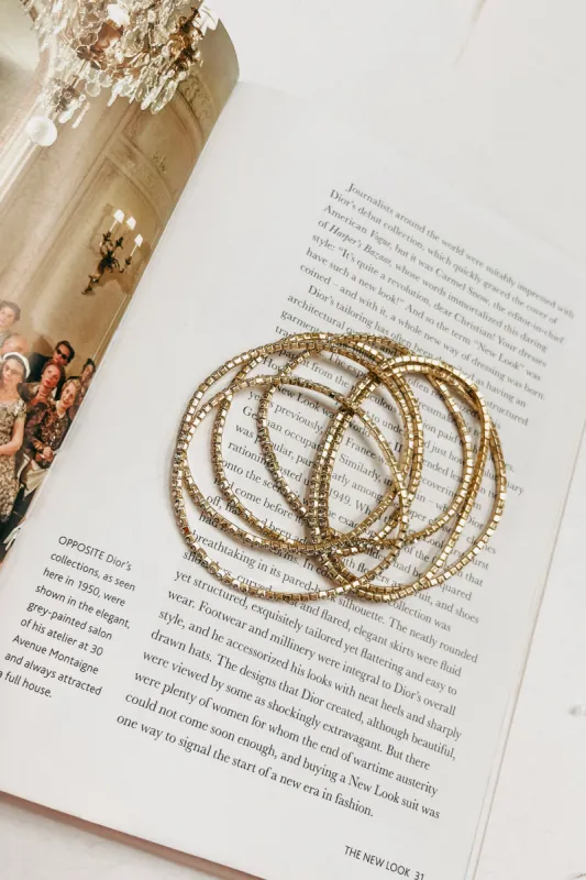 Dainty 6 Piece Crystal Embellished Bracelet Set sold by Bella Rose boutique