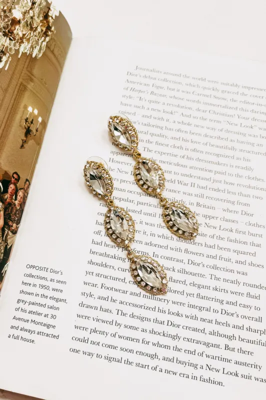 Crystal Triple Marquise Dangle Earrings sold by Bella Rose boutique