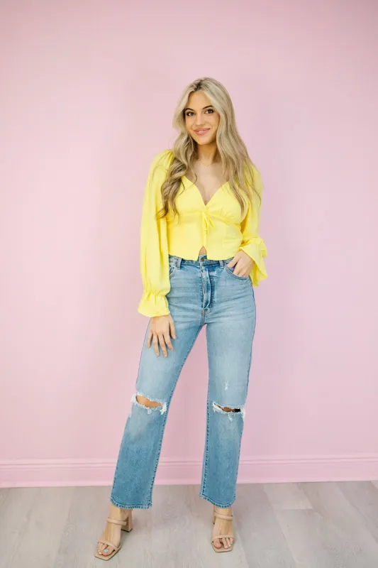 Mia High Rise Distressed Dad Jeans sold by Bella Rose boutique