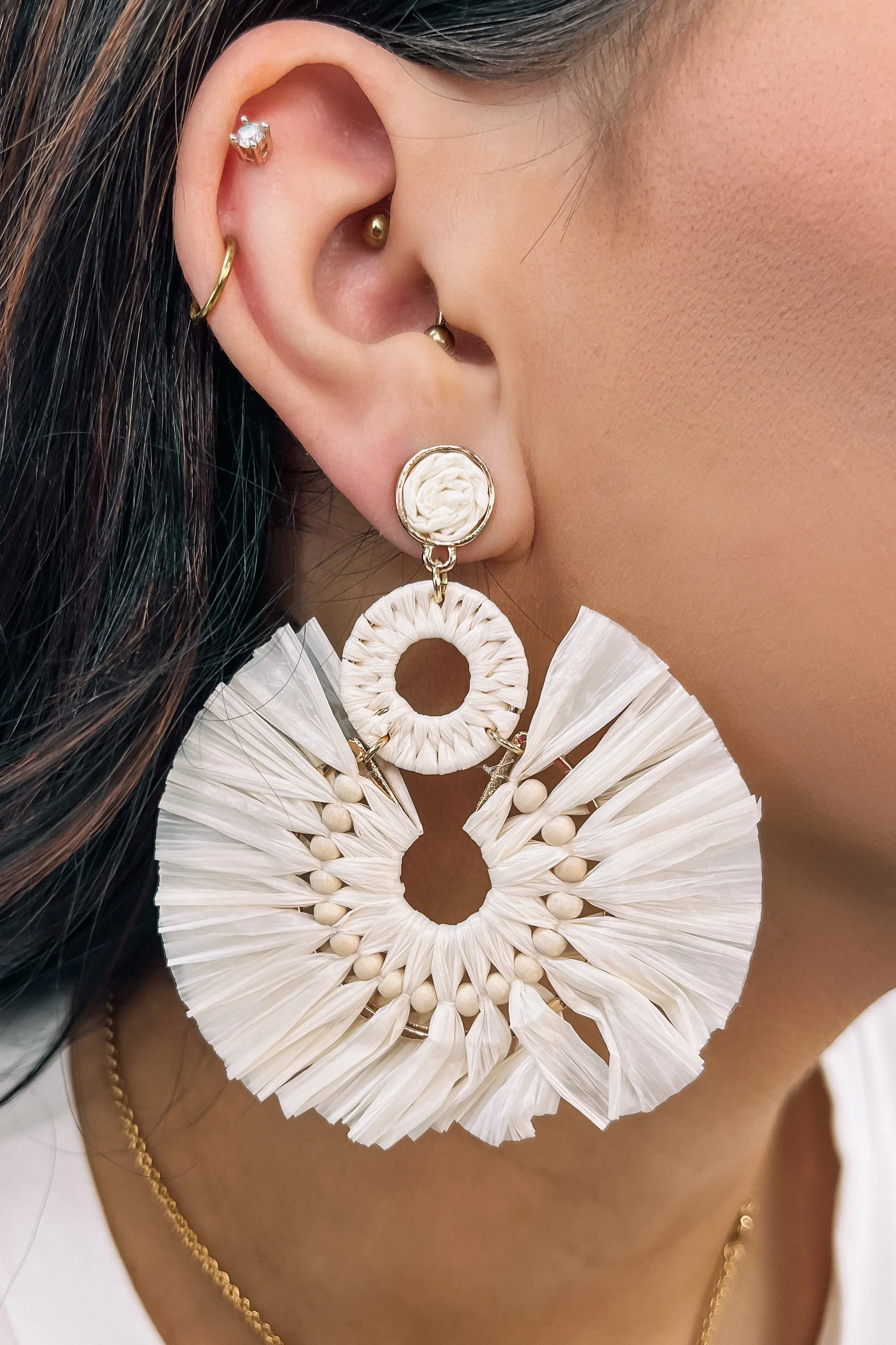 Vacation Ready Raffia Earrings sold by Bella Rose boutique