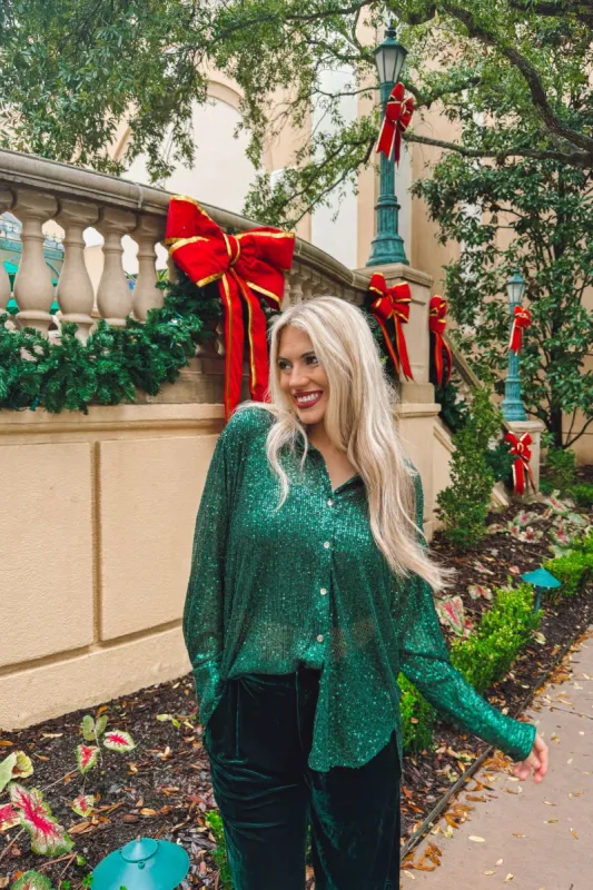 Keep Dazzling Sequin Blouse sold by Bella Rose boutique