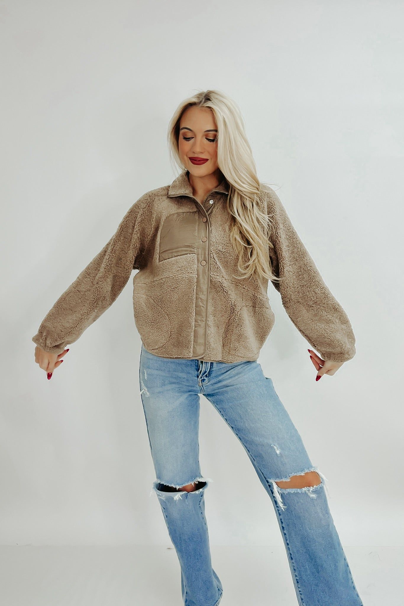 Down Memory Lane Fleece Jacket sold by Bella Rose boutique