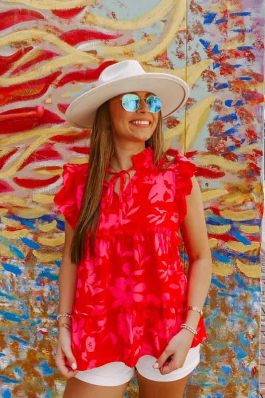 Meet Somebody New Floral Top sold by Bella Rose boutique