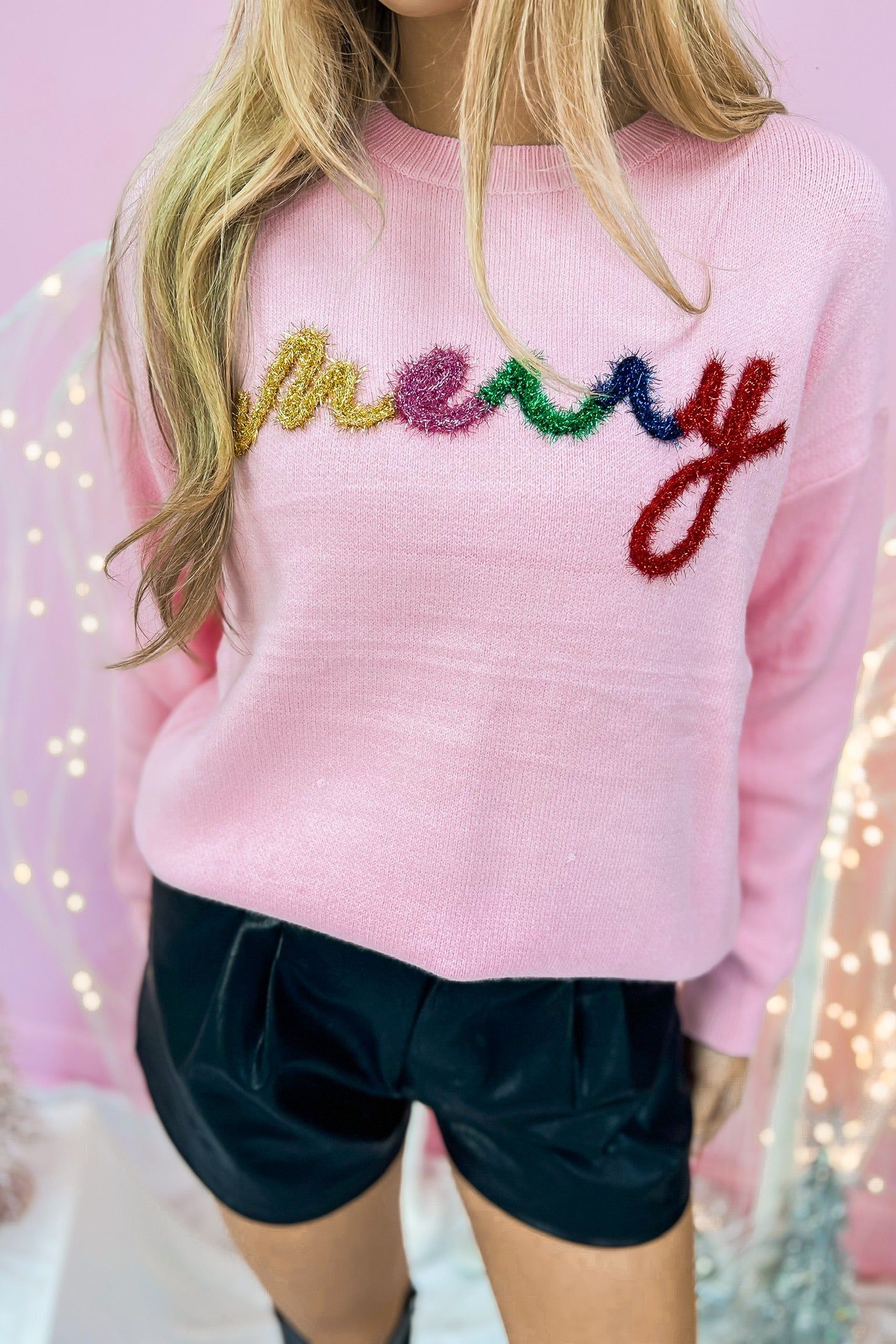 Cozy "Merry" Embellished Sweater sold by Bella Rose boutique product image thumbnail 4