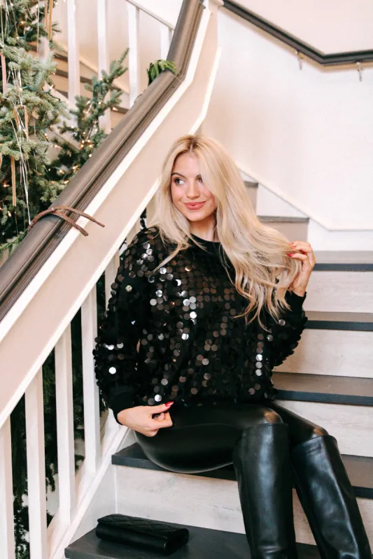 Wondering Thoughts Sequin Sweater sold by Bella Rose boutique