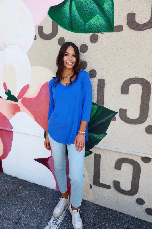 Just So Basic V-Neck Top sold by Bella Rose boutique