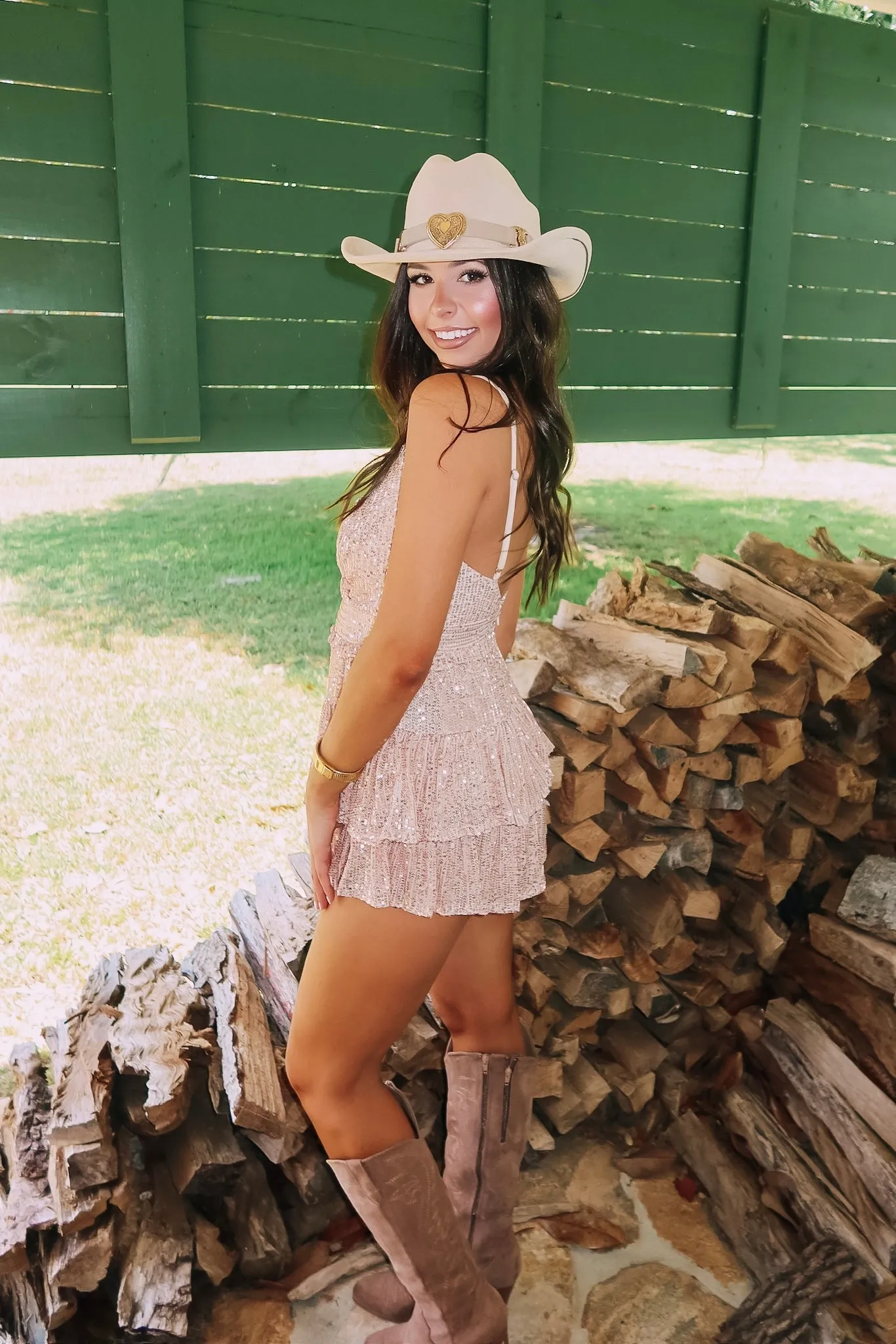 Risky Business Sequin Romper sold by Bella Rose boutique product image thumbnail 3